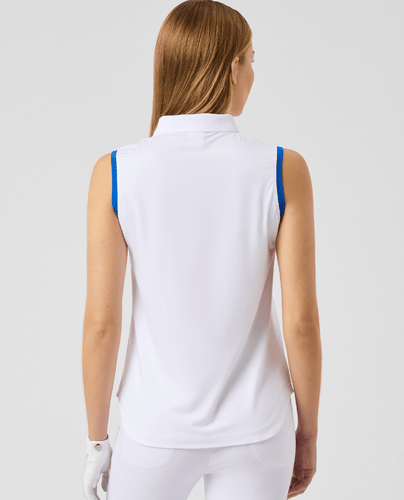 DAILY SPORTS Argyle Sleeveless Polo 785 Mid Blue