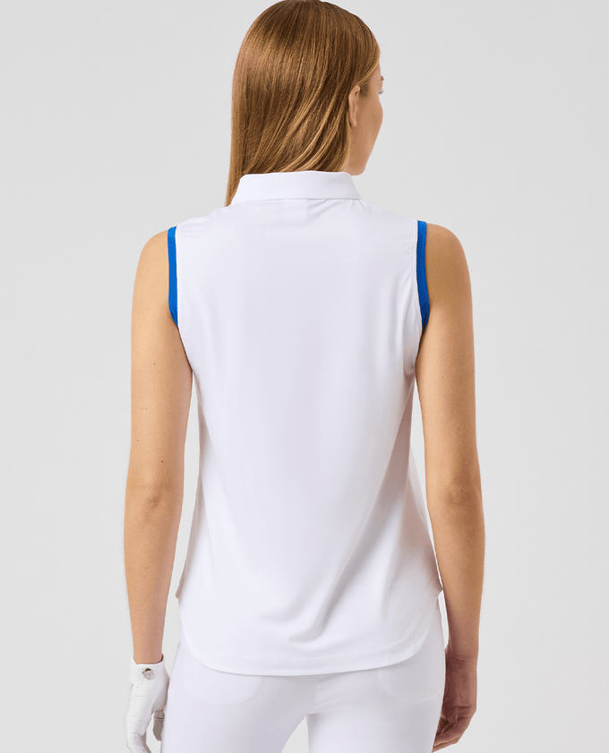 DAILY SPORTS Argyle Sleeveless Polo 785 Mid Blue