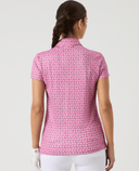 DAILY SPORTS Sheermotion Cap Sleeve Polo 805 Geometric Palm Tree