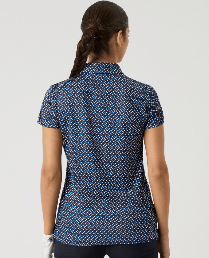 DAILY SPORTS Sheermotion Cap Sleeve Polo 805 Square Blue