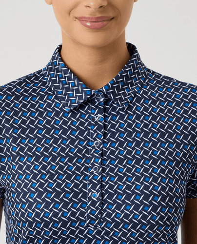 DAILY SPORTS Sheermotion Cap Sleeve Polo 805 Square Blue