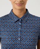 DAILY SPORTS Sheermotion Cap Sleeve Polo 805 Square Blue