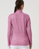 DAILY SPORTS Sheermotion Long Sleeve Polo 806 Geometric Palm Tree