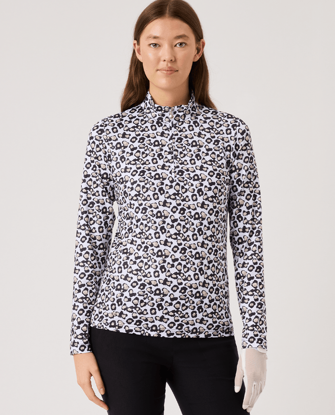 DAILY SPORTS Sheermotion Long Sleeve Polo 806 Leo Contrast