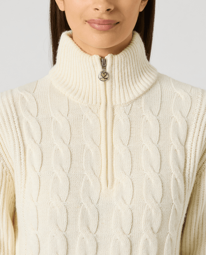 DAILY SPORTS Cable Lined Pullover 885 Ivory