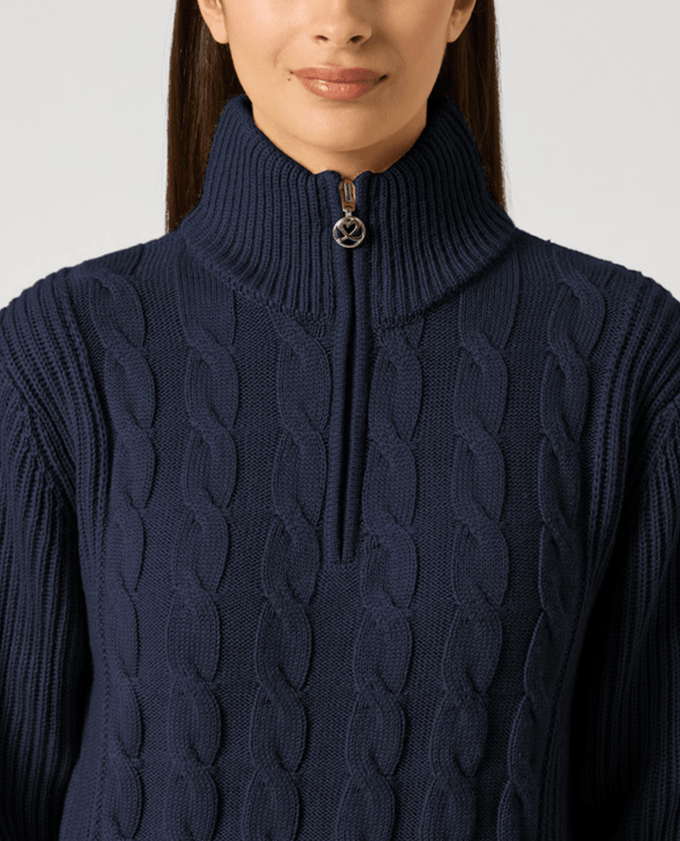 DAILY SPORTS Cable Lined Pullover 885 Navy