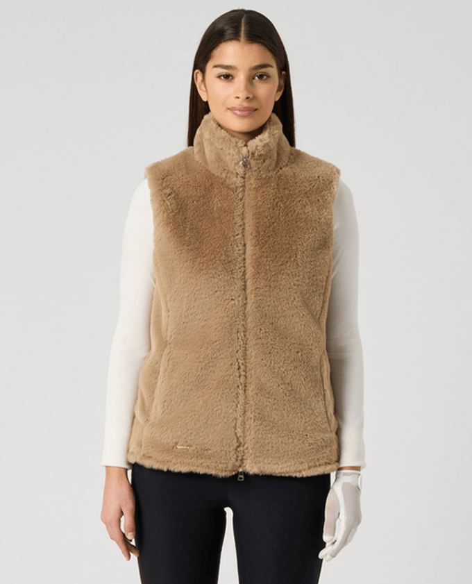 DAILY SPORTS Faux Fur Vest 888 Bark