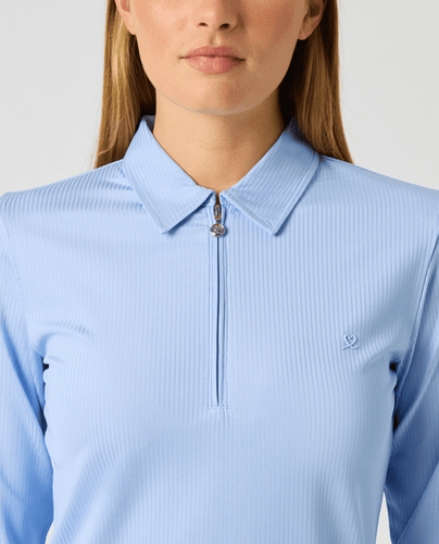 DAILY SPORTS Ribbed Long Sleeve Polo 910 Light Blue