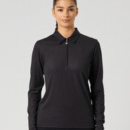 DAILY SPORTS Ribbed Long Sleeve Polo 910 Black - S / Black