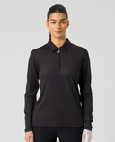DAILY SPORTS Ribbed Long Sleeve Polo 910 Black
