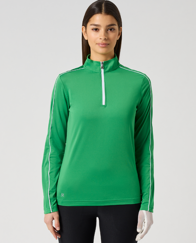 DAILY SPORTS Piping Long Sleeve Polo 917 Leaf