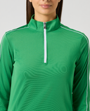 DAILY SPORTS Piping Long Sleeve Polo 917 Leaf