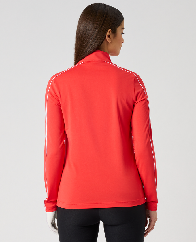 DAILY SPORTS Piping Long Sleeve Polo 917 Poppy Red