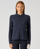 DAILY SPORTS Graphic Jacquard Long Sleeve Polo 921 Navy