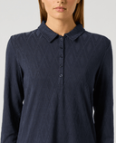 DAILY SPORTS Graphic Jacquard Long Sleeve Polo 921 Navy