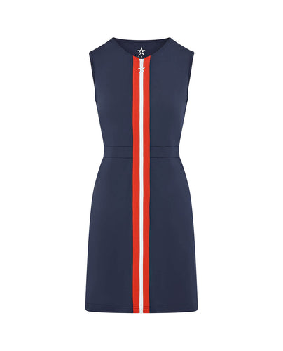 SWING OUT SISTER Phoebe Stripe Dress Coral, White & Navy