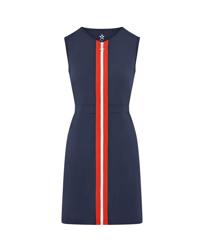 SWING OUT SISTER Phoebe Stripe Dress Coral, White & Navy