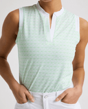 ROHNISCH Abby Sleeveless Polo Monogram Green Ash