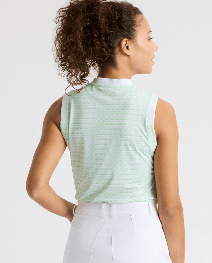 ROHNISCH Abby Sleeveless Polo Monogram Green Ash