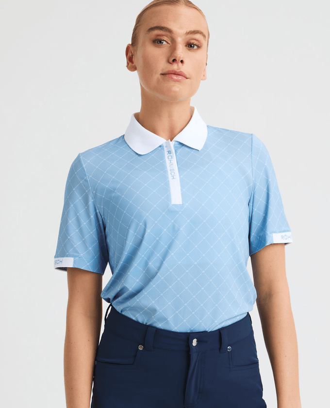 ROHNISCH Abby Polo Micro R Check Blue Dove