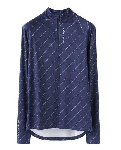 ROHNISCH Addy Long Sleeve Top Navy Logo Argyle