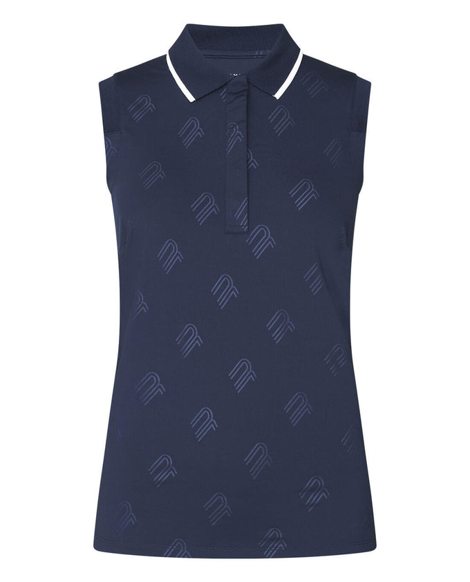 ROHNISCH Deni Sleeveless Polo Navy Print