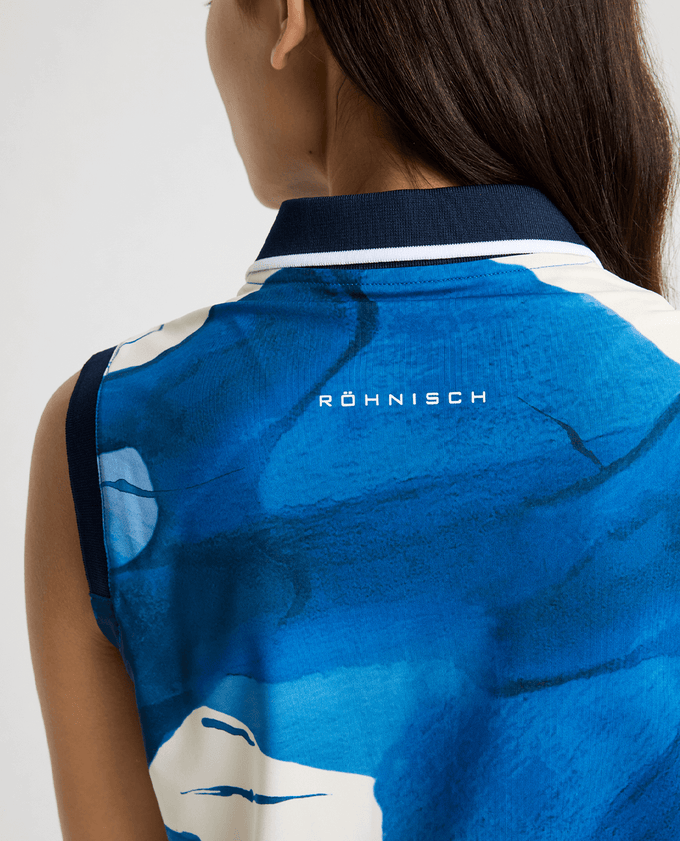 ROHNISCH Deni Sleeveless Polo Blue Aquarelle