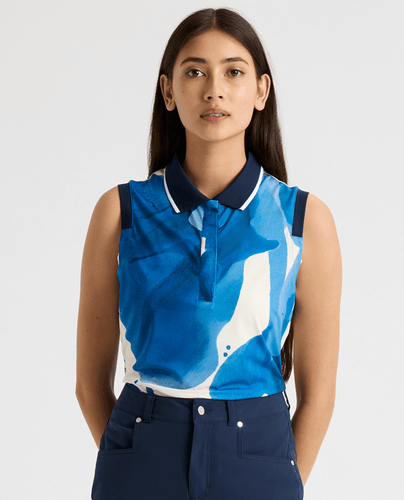 ROHNISCH Deni Sleeveless Polo Blue Aquarelle