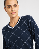 ROHNISCH Adele Knitted Sweater R Check Navy