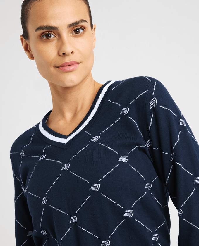 ROHNISCH Adele Knitted Sweater R Check Navy