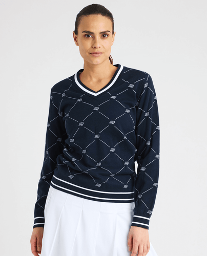 ROHNISCH Adele Knitted Sweater R Check Navy