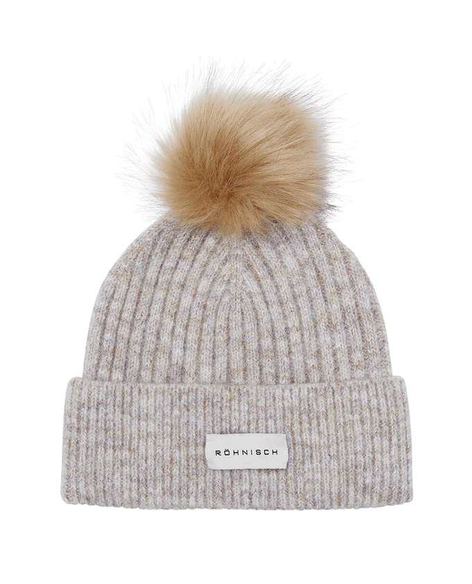ROHNISCH Pom Braid Beanie Hat Safari