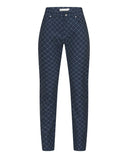 ROHNISCH Chie Comfort Trouser 30" Micro R Check Navy