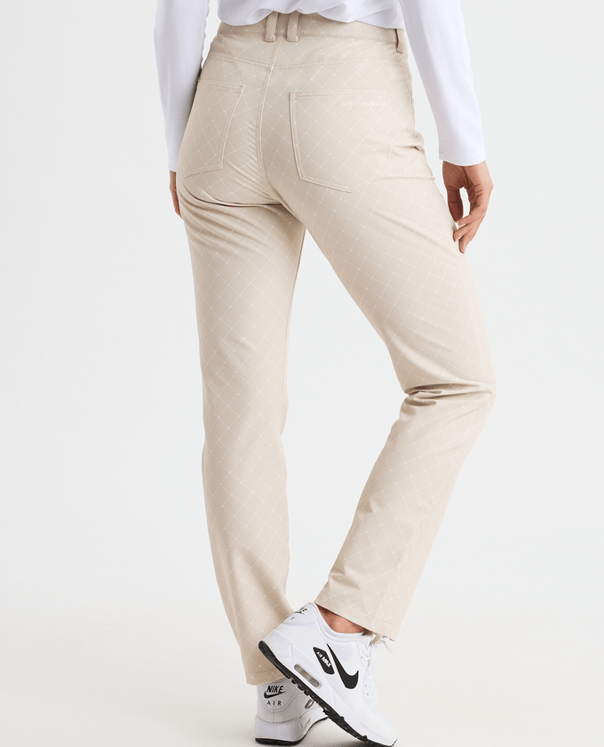 ROHNISCH Chie Brushed Winter Trouser 30'' Micro R Check Oat