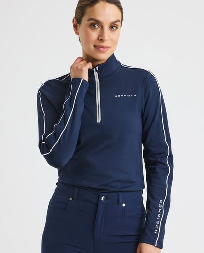 ROHNISCH Amie Brushed Midlayer Navy/White