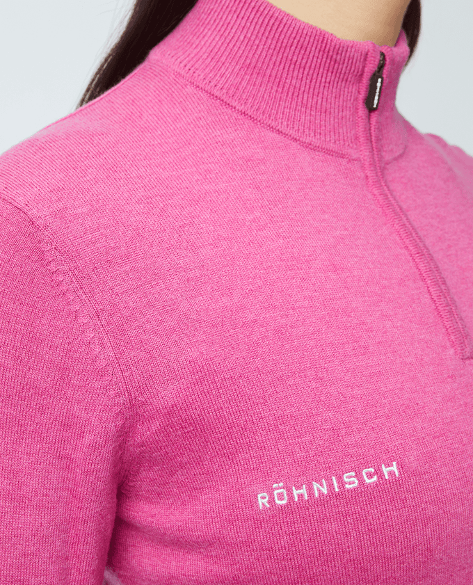 ROHNISCH Kora Knitted Half Zip Carmine Rose