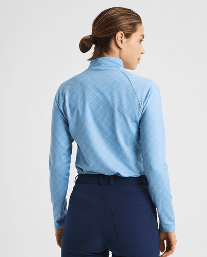 ROHNISCH Warm High Collar Top Micro R Check Dove Blue