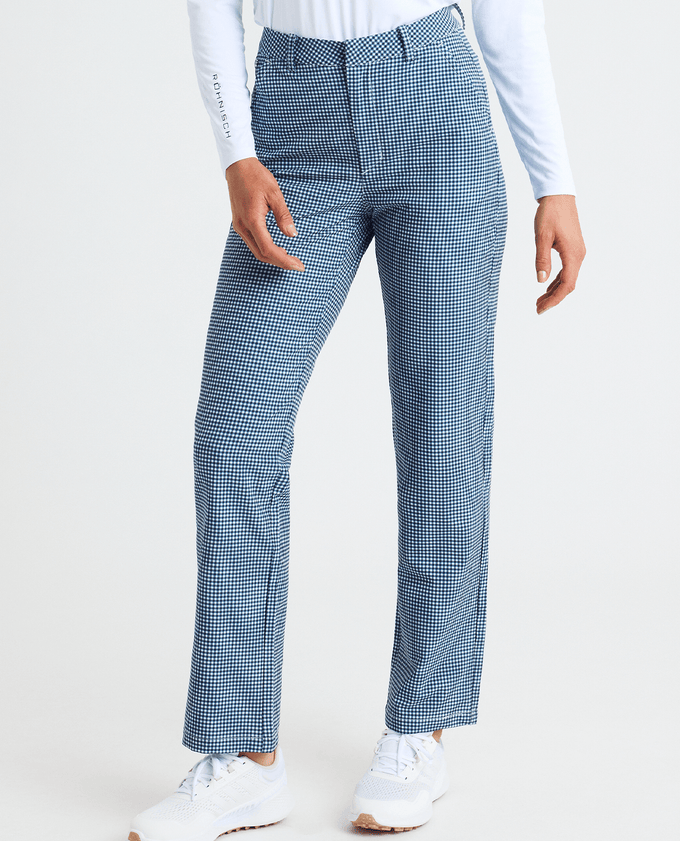 ROHNISCH Fairway Brushed Winter Trouser 30'' Mini Check Navy