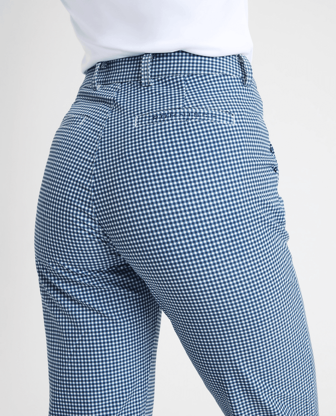 ROHNISCH Fairway Brushed Winter Trouser 30'' Mini Check Navy