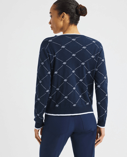 ROHNISCH R Logo Cardigan R Check Navy