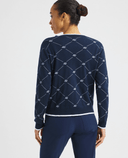 ROHNISCH R Logo Cardigan R Check Navy