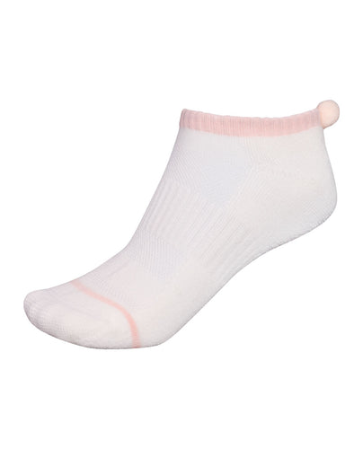 FootJoy ProDry Womens Pom-pom Socks Pair 11500 White/Pink