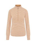 SWING OUT SISTER Lottie Elite Stripe 1/4 Zip Top Gold & White