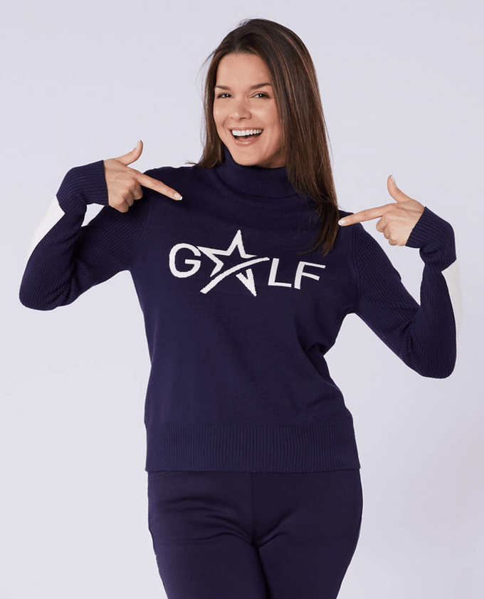 SWING OUT SISTER Sabrina Golf Sweater Twilight Blue