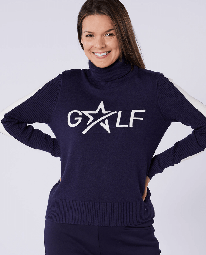 SWING OUT SISTER Sabrina Golf Sweater Twilight Blue