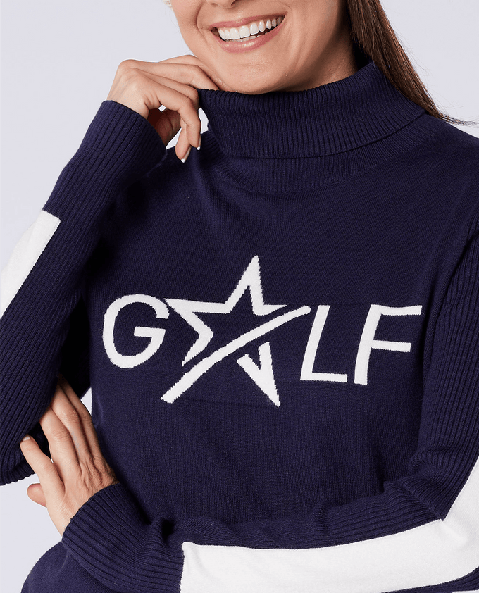 SWING OUT SISTER Sabrina Golf Sweater Twilight Blue