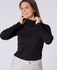 SWING OUT SISTER Nia Ribbed Winter Roll Neck Pitch Black