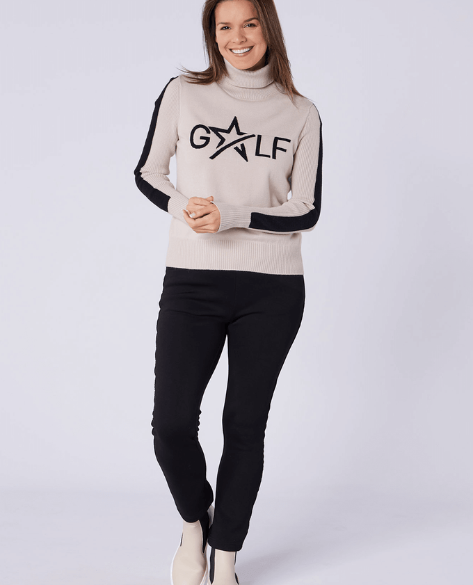 SWING OUT SISTER Sabrina Golf Sweater Gilded Beige