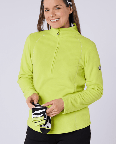 SWING OUT SISTER Frankie 1/4 Zip Fleece Lynx Lime