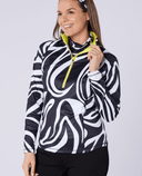 SWING OUT SISTER Valentina 1/4 zip Mid Layer Lynx Lime
